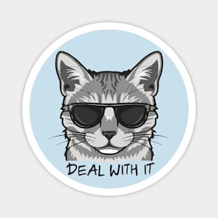 Slick Feline Swagger - Deal With It! Magnet